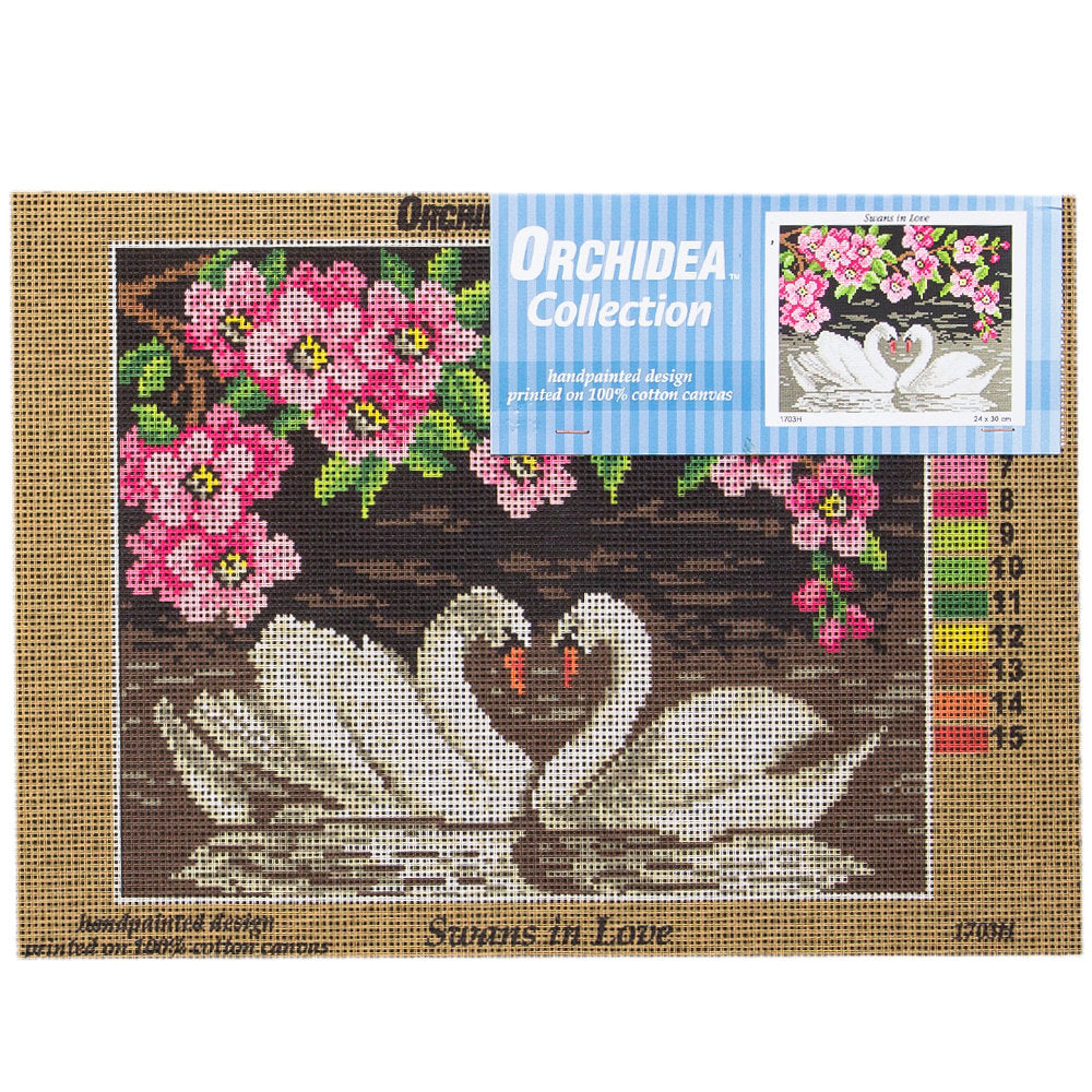 Orchidea 24x30cm Kuğular Baskılı Goblen